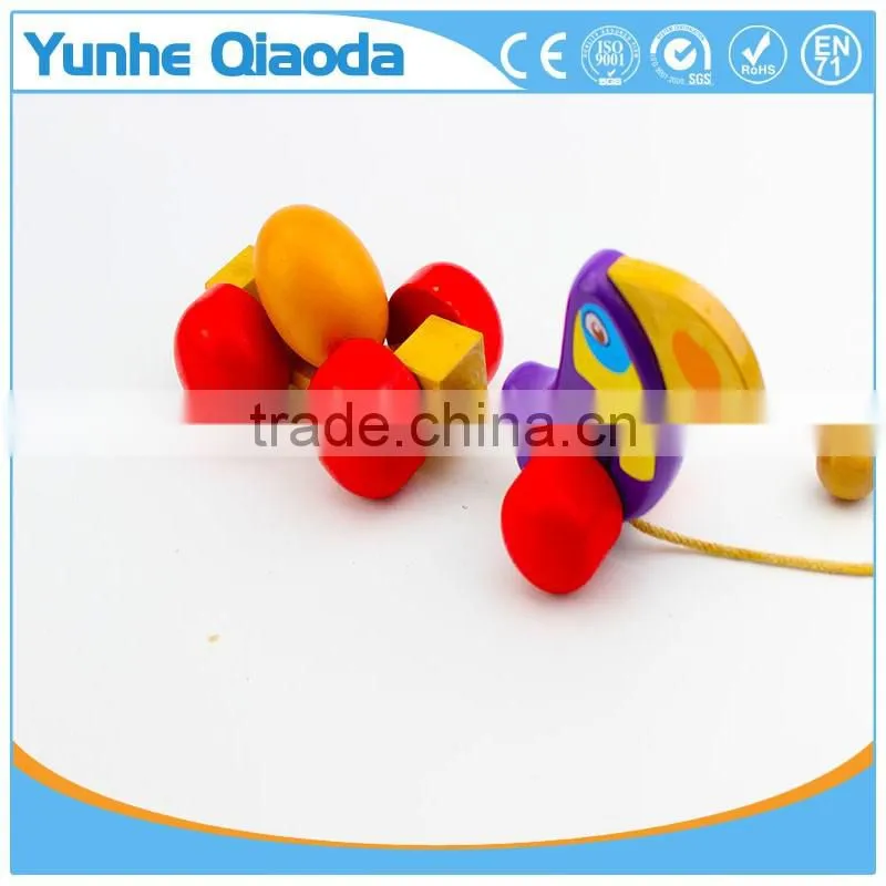 colorful Pull Along wiggles crow with one egg Wooden Toy wiggles as you pull they make a fun baby