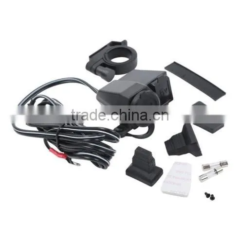Motorcycle Cigarette Lighter Power 12V Waterproof USB Outlet Socket