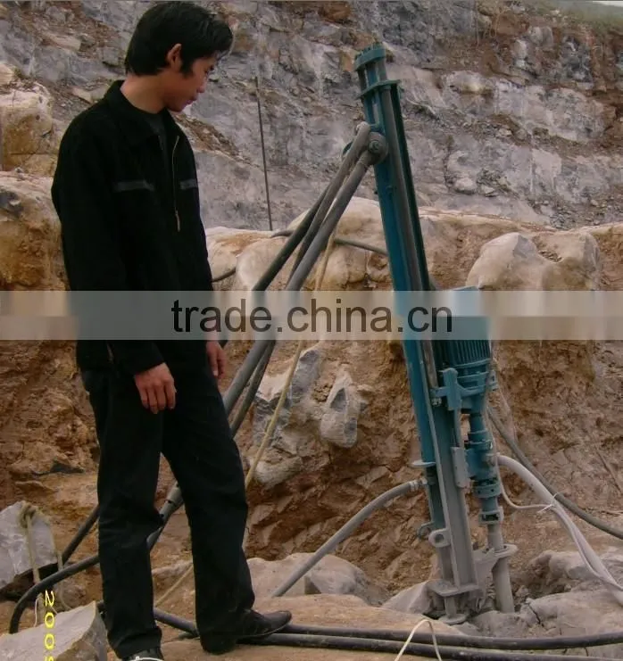 high efficiency and energy saving motor driven DTH air leg rock drill rig