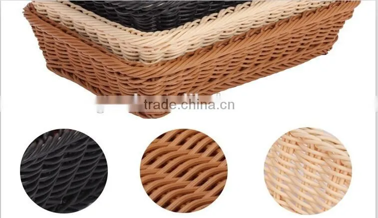 handmade woven plastic rattan bread basket