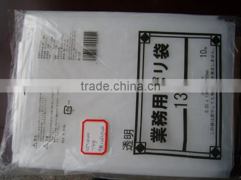 Different kind of plastic flat bags for shopping or package