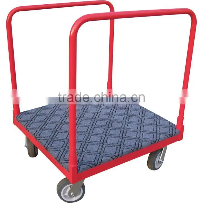 Powder coating steel panel carts with 3 uprights with 5" Coslon swivel castors