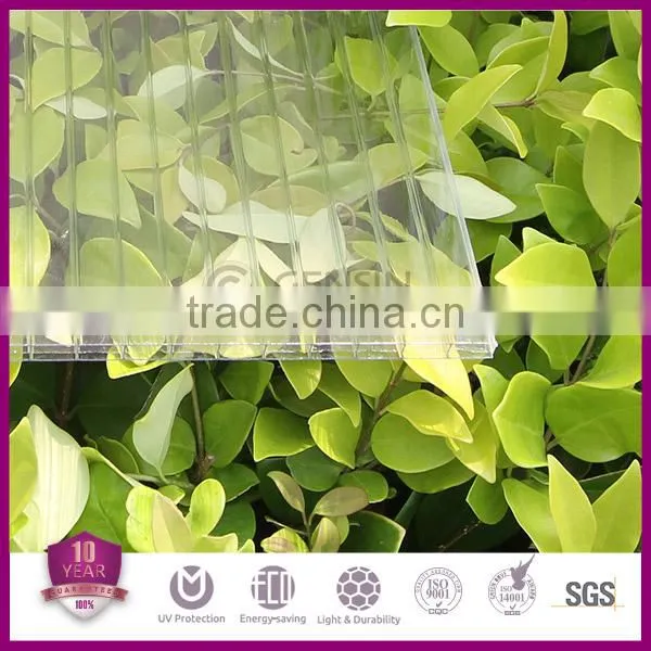 Gensin 6mm/8mm/10mm/12mm/16mm polycarbonate 3-wall sheet/ pc greenhouse sheet/roofing sheet