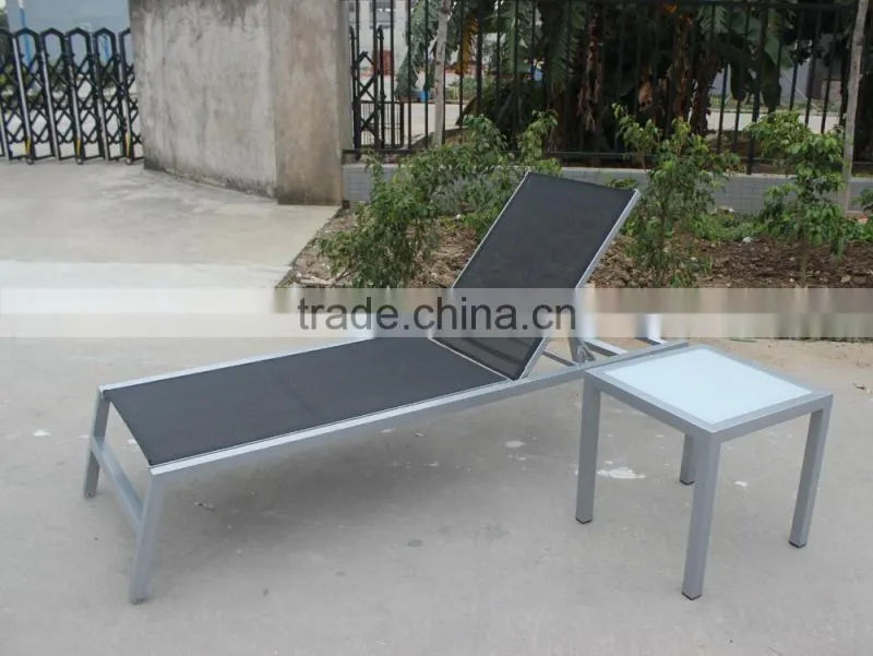 Outdoor Canvas Beach Chair Pool Chaise Lounger