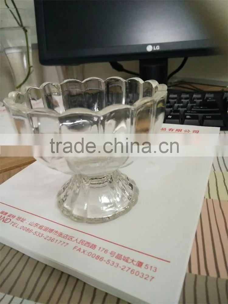 Crystal embossed glass icecream bowl glass icecream cup