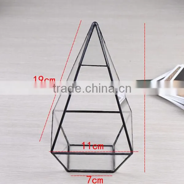 Home DIY decor Micro landscape glass containers geometric flower vase