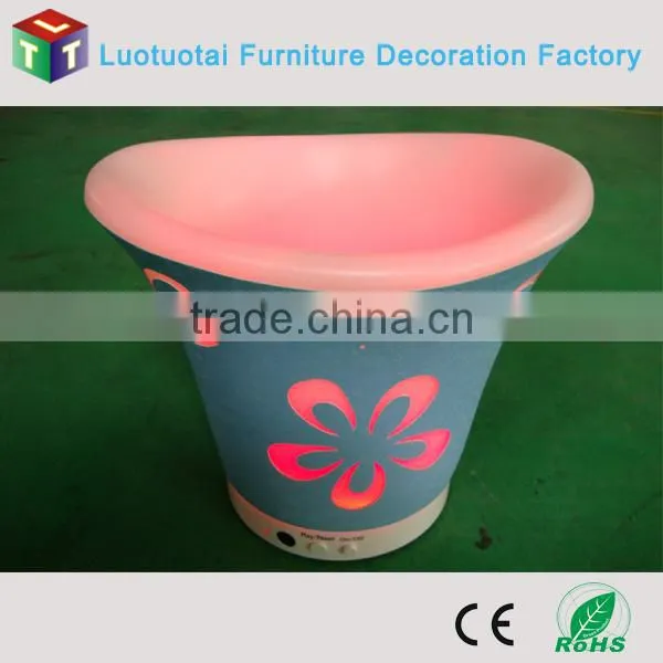 rechargeable battery opertaed luminouse led light up ice bucket