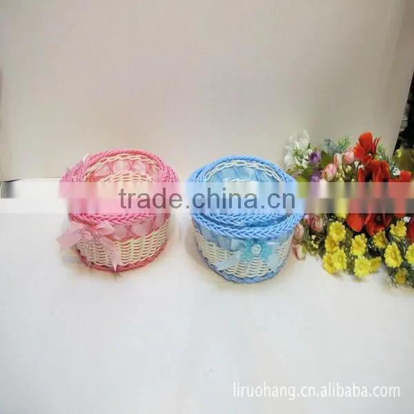 100%handmade craft exquisite wicker flower basket tablet press