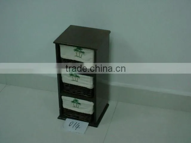 Large natural wooden cabinet willow furniture with handle