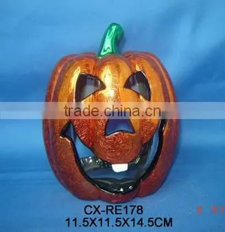 porcelain moroccan ceramic garden indoor use -dolomite pumpkin candle holder