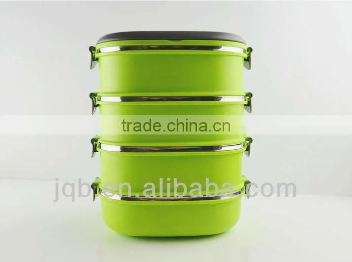 stainless steel double wall keep warm square lunch box