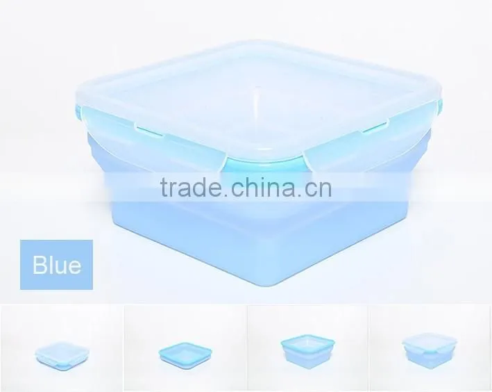Small Microwave Safe Collapsible Salad Containers Silcone Lunch Box