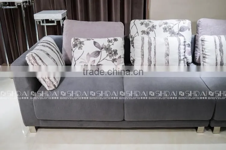 GREY L Shape FABRIC contemporary sectional sofa SET G172-RE