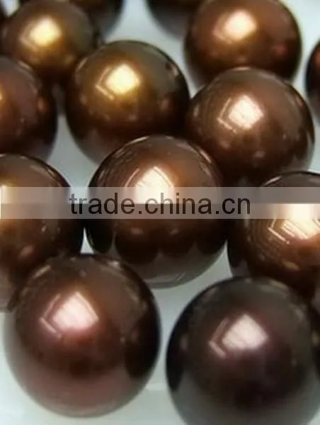 wholesale AAA 9-10mm coffee round tahitian loose pearls