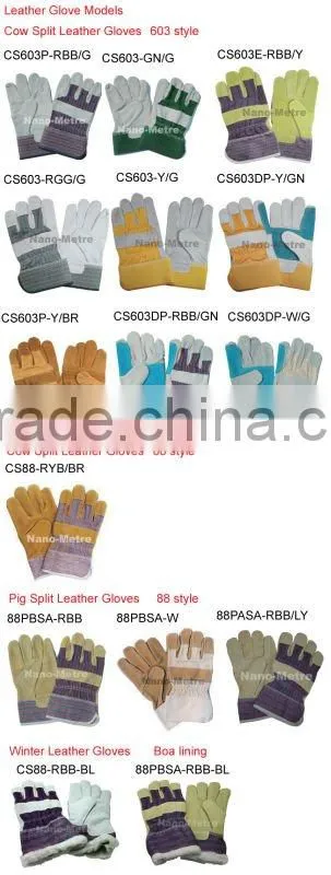NMSAFETY grey cow split safety leather glove