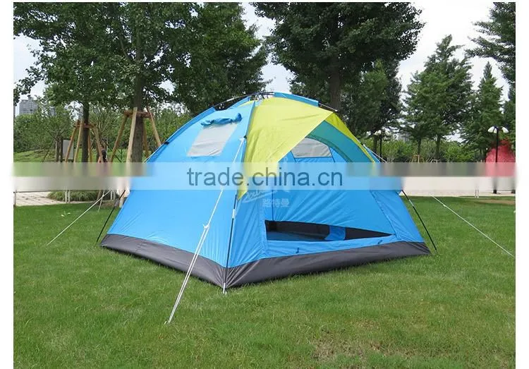 3 Person Double Layer Ripstop Polyester Family Camping Tent With Fiberglass Pole
