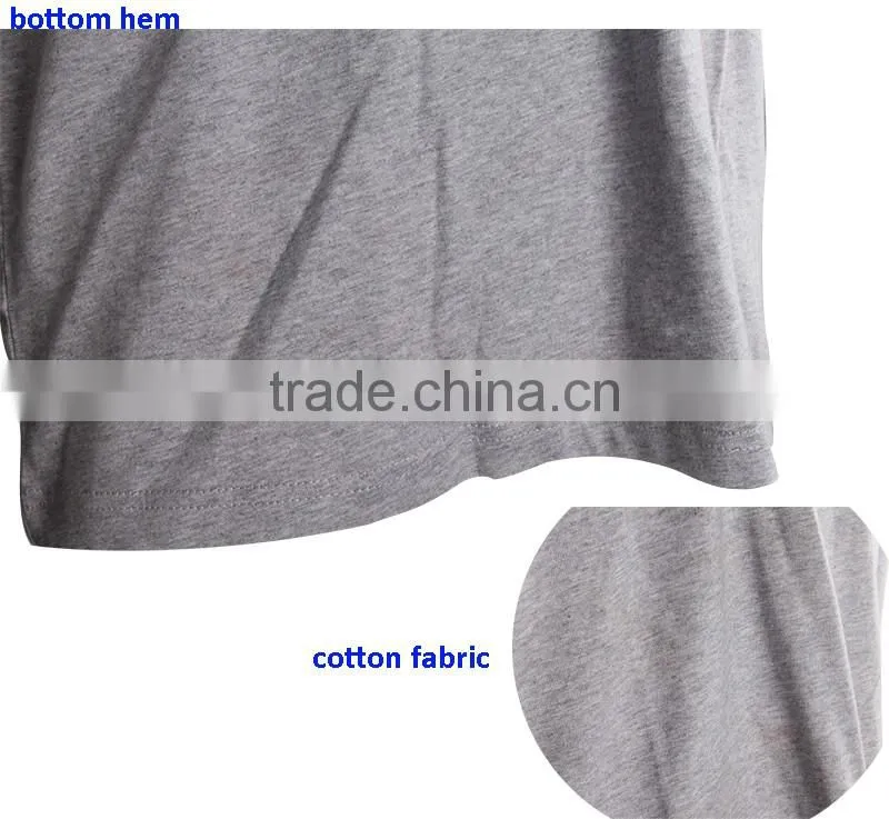 2016 Grey Printed Mercerized Cotton T-shirt