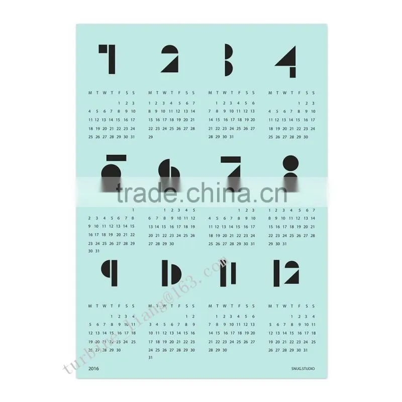 2016 wooden calendar board