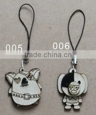 wooden carving promotional key chain