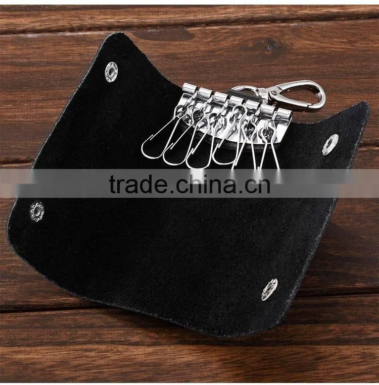 Genuine Leather Mens Key Holder Accessory Bag Purse Key Chain Wallet Case