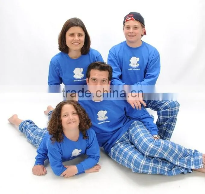 2016 Wholesale Family Night Shirts Custom Printed Pajamas