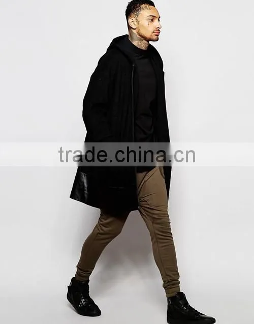OEM customize men summer longline sleeveless turtle neck black plain t-shirt