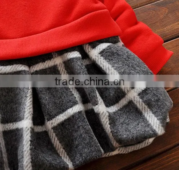 Hot Selling cheap price china factory direct sale kids baby girl winter party children lattice dresses