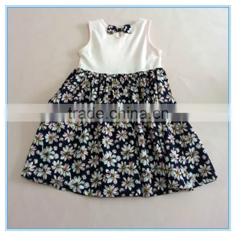 Sleeveless children flower girl dress, latest dress designs printed kids dresses child dress, new model girl dress