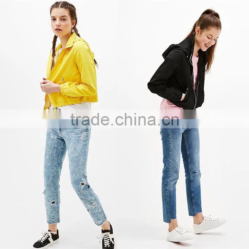Top sale waterproof nylon jacket with hood breathable womens coats