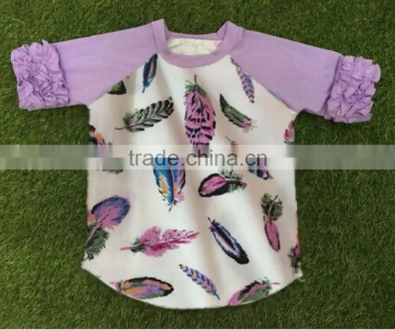 wholesale boutique baby clothes simple design flower T-shirt latest design girls top