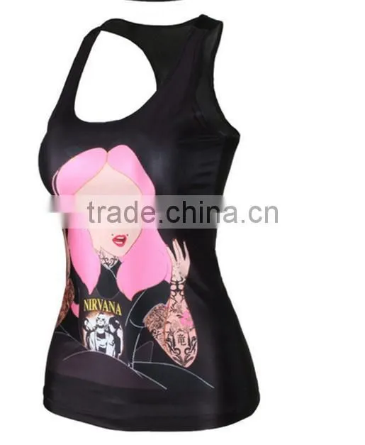 95% cotton 5% spandex custom womens sublimated fitness tank top wholesale yoga clothing