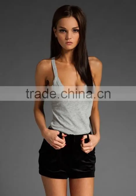 dri fit grey low cut yoga tank tops for girls