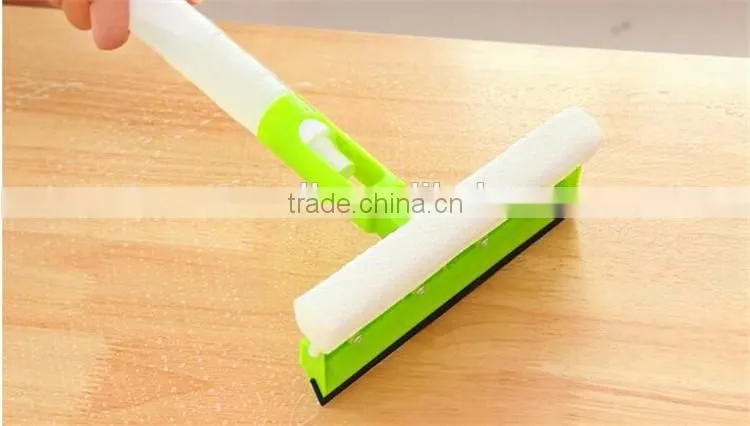 3 in 1 spray window squeegee with sponge and rubber, window cleaner, glass window cleaning wiper