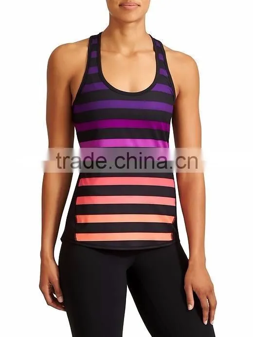 China manufacturer Stripe Women Sport Tank Top