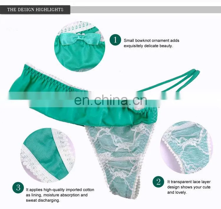 Latex Arrival Popular Sexy Lace Sexy G String Panty Wearing Girls