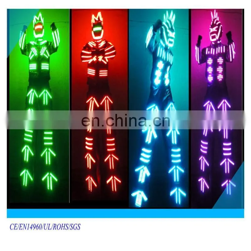 16 colors changing LED Robot costume with LED helment