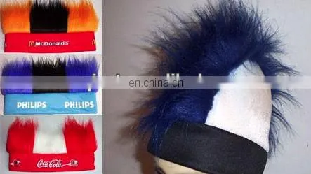 Hot sell funny orange mohawk Wig with Skullcap