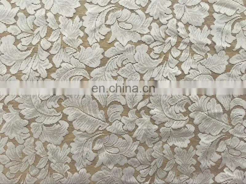 Flower Embroidered White Fabric cord lace