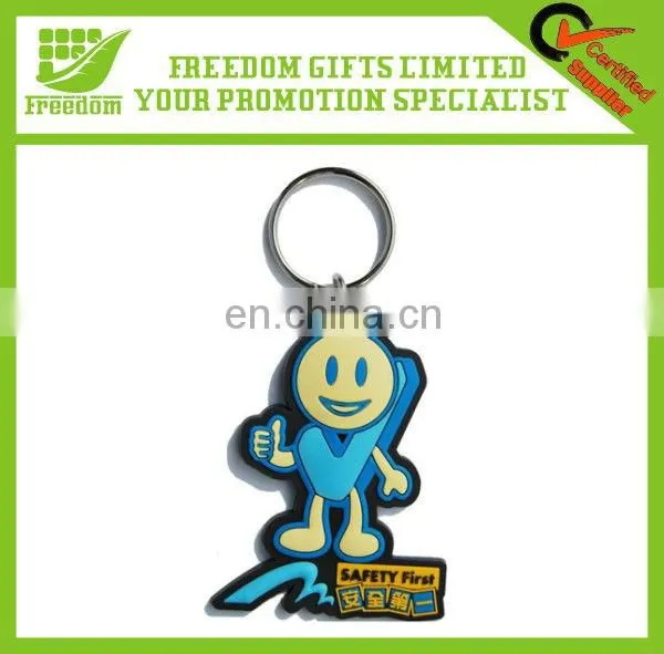 Customized PVC Lovely Rubber Key Rings for Promotion