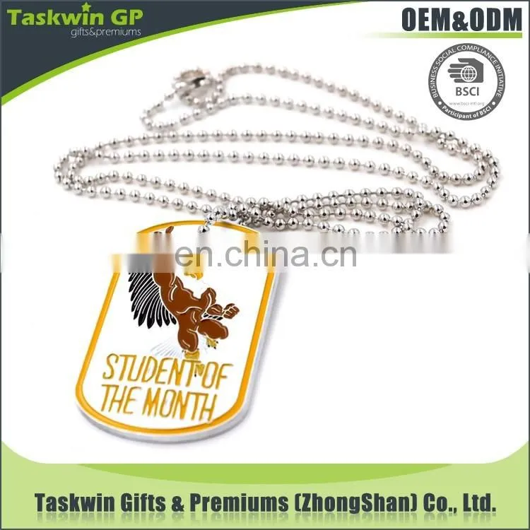 Cheapest price military metal dog tag with ball chain