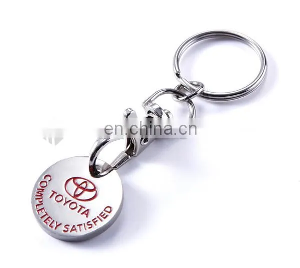 2017 Promotion car logo metal keyring coin, cheaper trolley coin keychain