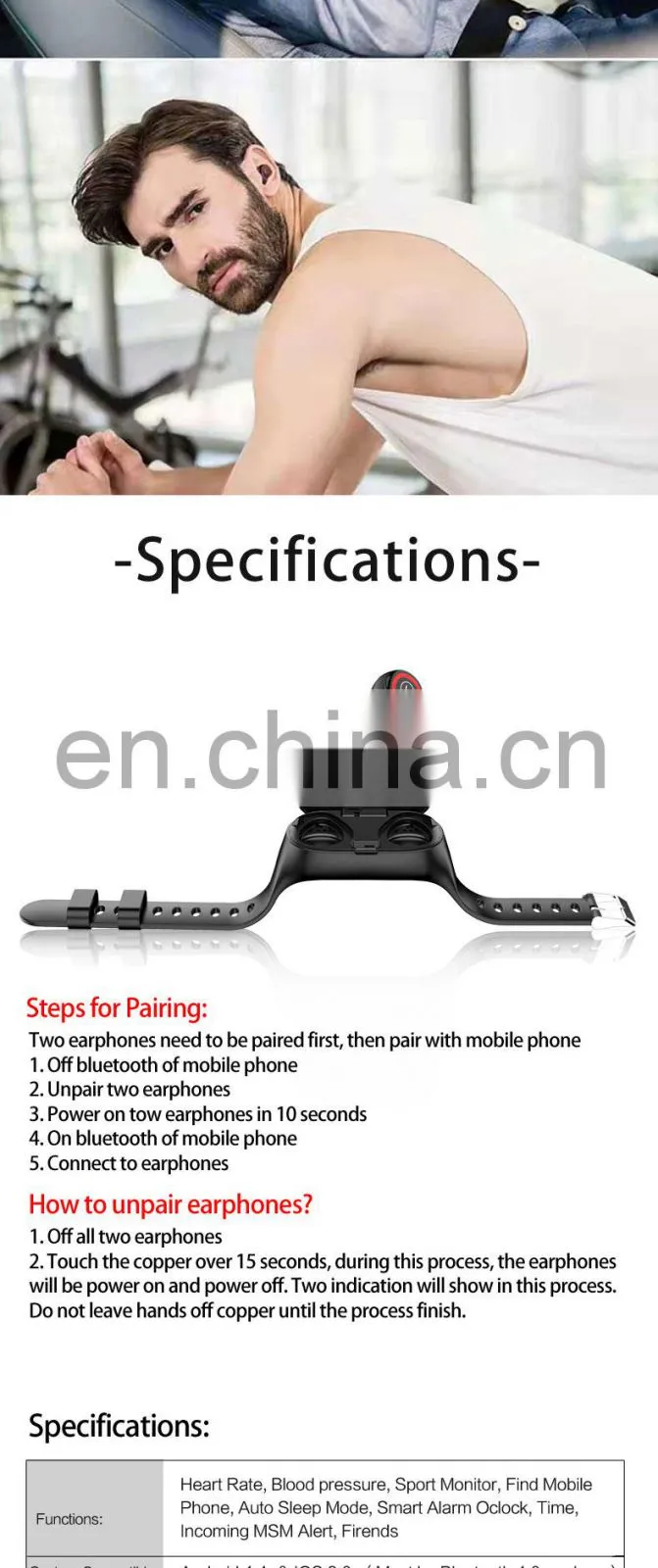 feixin New 2020 headset multifunctional 2 In 1 smart watch Factory wholesale digital watch new products