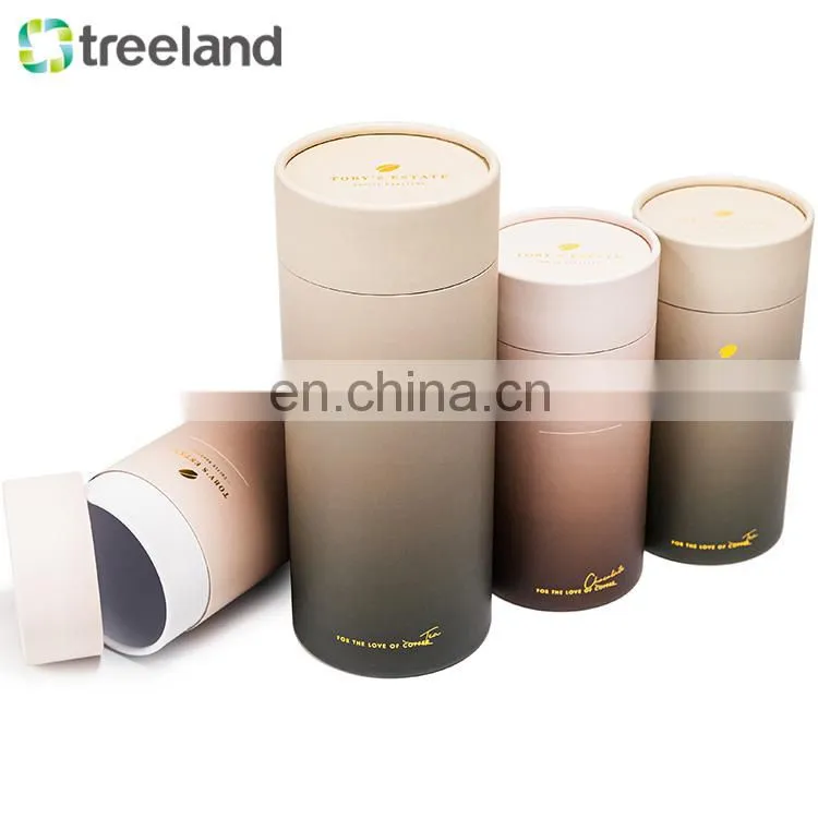 100% Recycled Printed Luxury Kraft Paper Tube Packaging Roasted Coffee Cardboard Tube