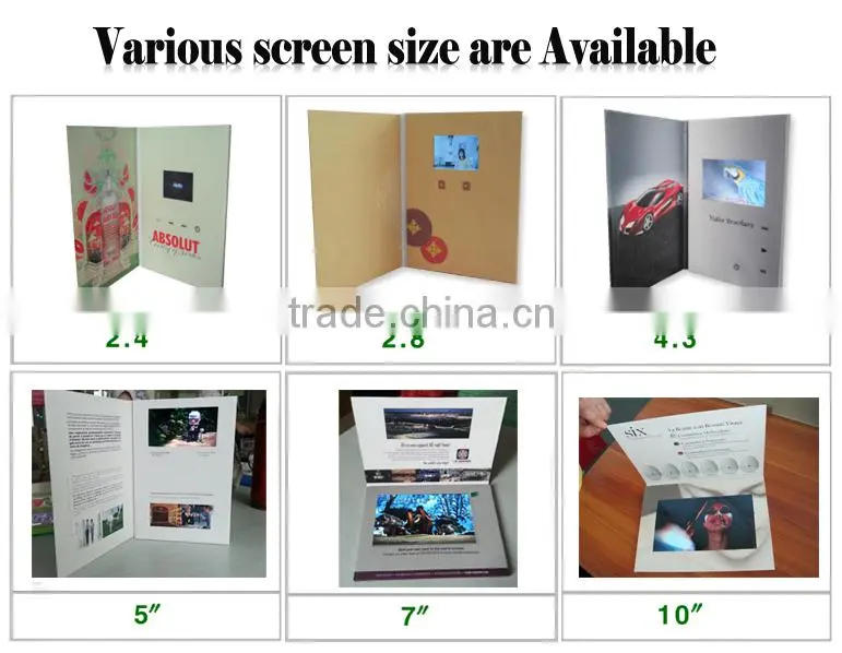 10.1inch LCD video brochure card advertising/wedding invitation card
