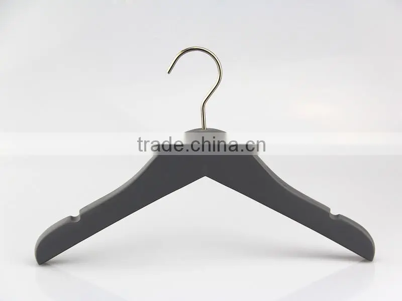 IMY-170 gray wooden children top hangers for cloth