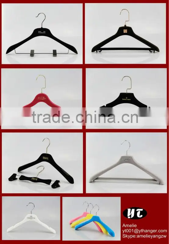 soft finish White plastic clothing hanger sets for top and bottom clothes