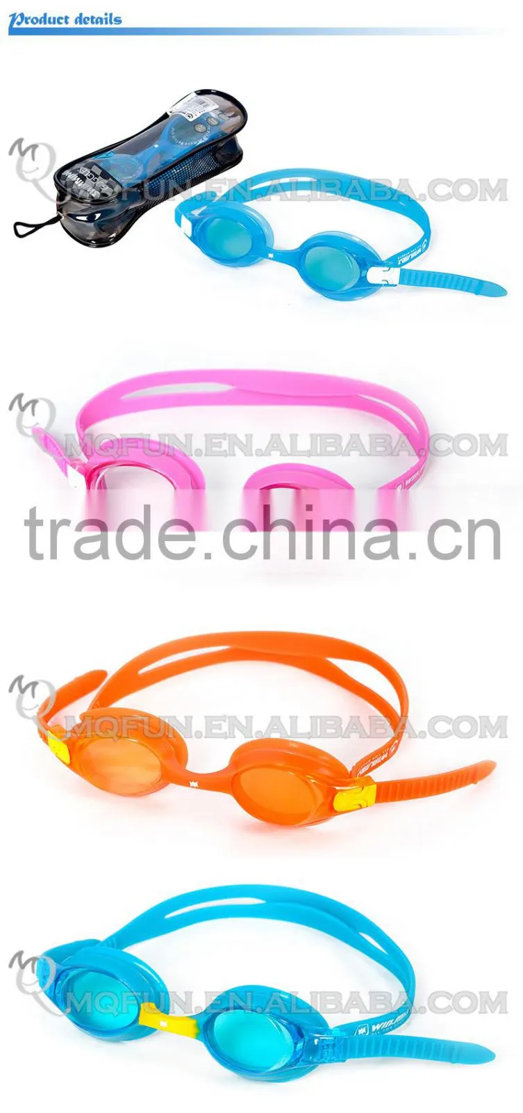 MINI QUTE Outdoor Fun & Sports 4 color kids anti fog fashional Dive swimming goggle face plates mask NO. WMB07033
