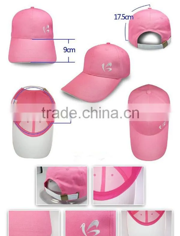 2015 Design High Quality Cheap Fancy 6 Panel Pink Cowboy Hat / Custom Baseball Cap