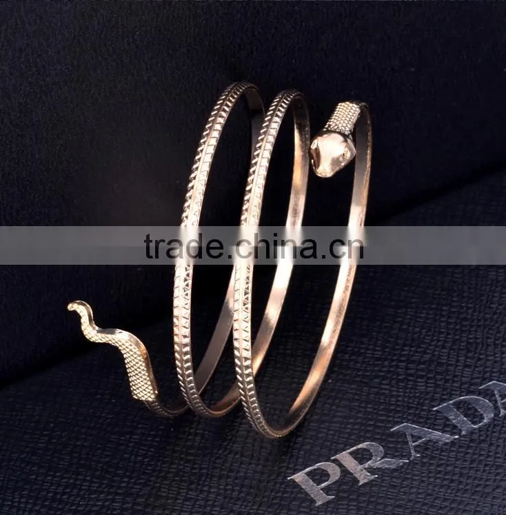 Fashion Plated rose gold alloy snake shape bracelet