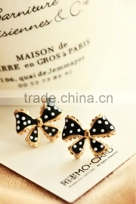 Fashion bowknot earrings pink bowknot earring bowknot stud earrings